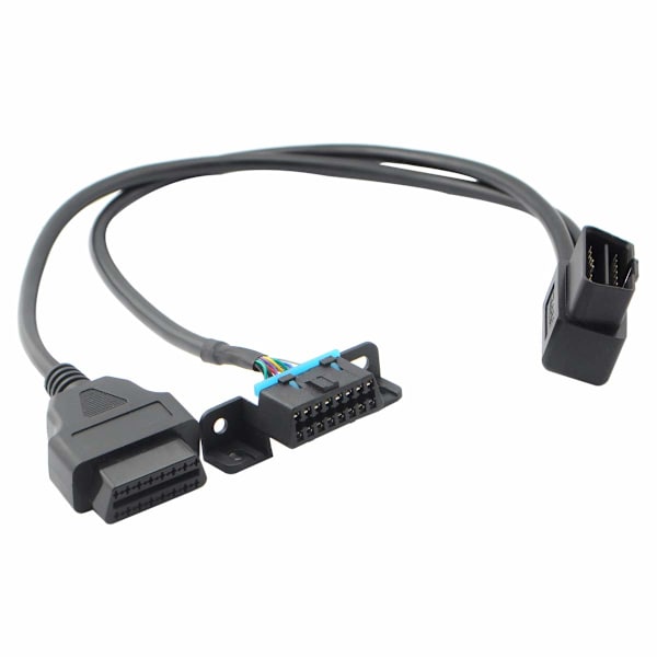 Rätvinklig universell OBD2 OBD II 16-stifts splitter Y öppen kabel