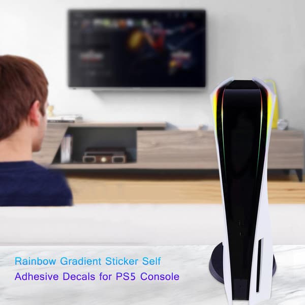 PS5 LED Lysbjælke Regnbue Gradient Lysende Mærkat til Playstation 5