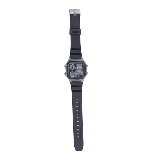 Elektronisk Sportklocka 12 24 Timmar Vattentät Digital Armbandsur med Ljus Alarm Timing Funktion Transparent