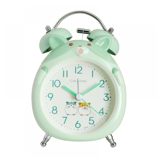 Barnväckarklocka Tecknad hamsterklocka Nattlampa Specialpresent för pojkar och flickor Väckarklocka - grön