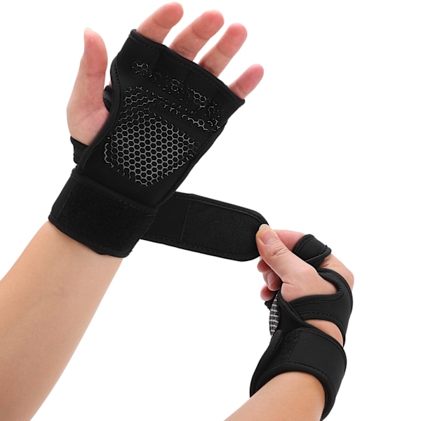 Viktlyftning Träningshandskar Fitness Sport Kroppsbyggande Gym Handflata Skyddshandskar XL
