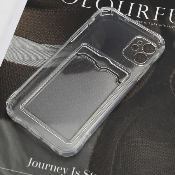 iPhone 11 kuori korttipidikkeellä TPU läpinäkyvä 29