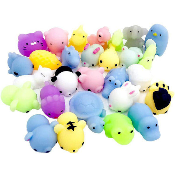 24 stk Squeeze Toy Søt Soft Safe TPR Squeeze Dolls Decompres Stress Toy for Office Home