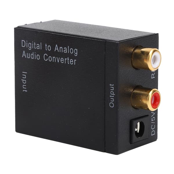 Digital til Analog Audio Konverter USB Svart Aluminium Legering Adapter DC 5V 1A