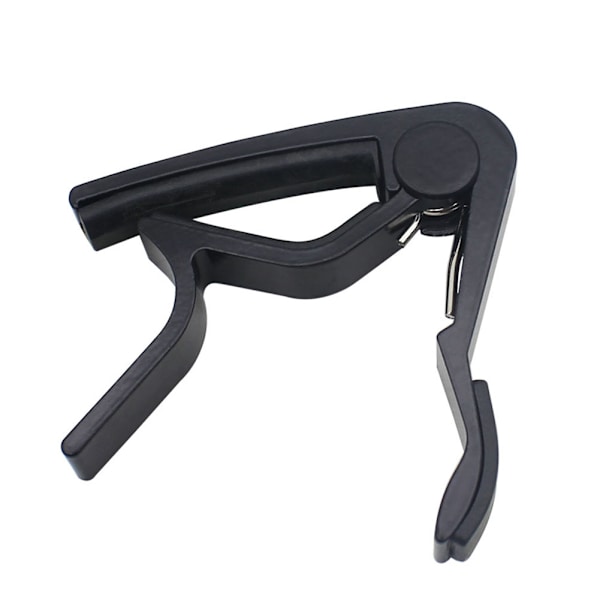 Hurtigt skiftende legeret trigger clamp key capo til 6-strenget folkeguitar (sort)