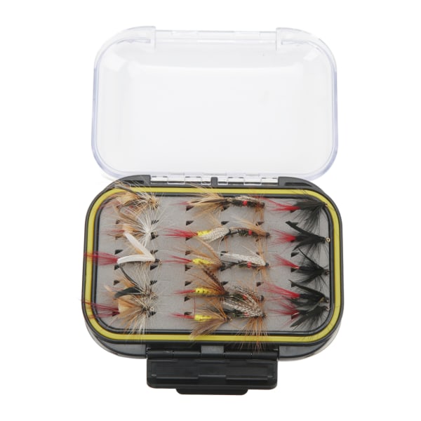 40 stk Fluefiske Fluer Naturtro Lys Farge Praktisk Fiske lokke Flue Agn med gjennomsiktig boks for utendørs aktivitet