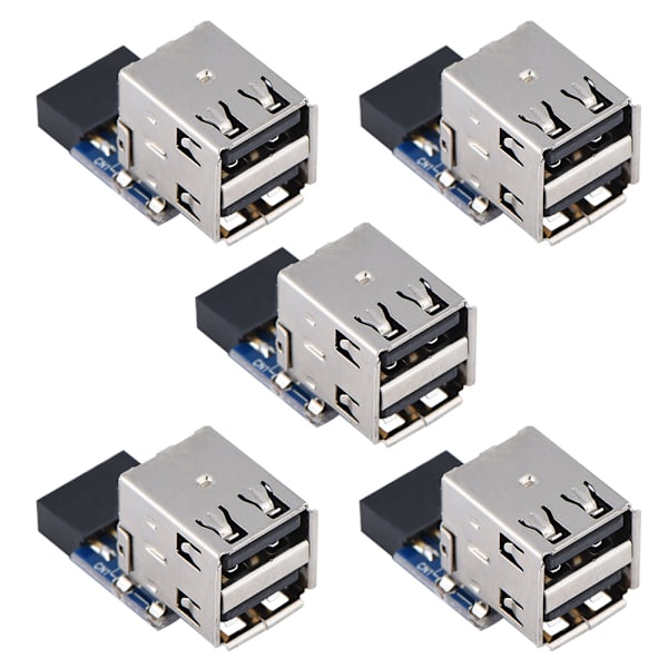 5 kpl USB2.0 emolevyn liitin 9Pin/10Pin Header 2 USB2.0 A -porttisovittimeen (tyyppi A)