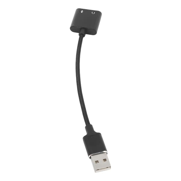 USB Lydadapter Aluminiumlegering Svart Plug and Play USB til 3,5 mm Jack Lydkort for Stasjonære Datamaskiner Bærbare Datamaskiner
