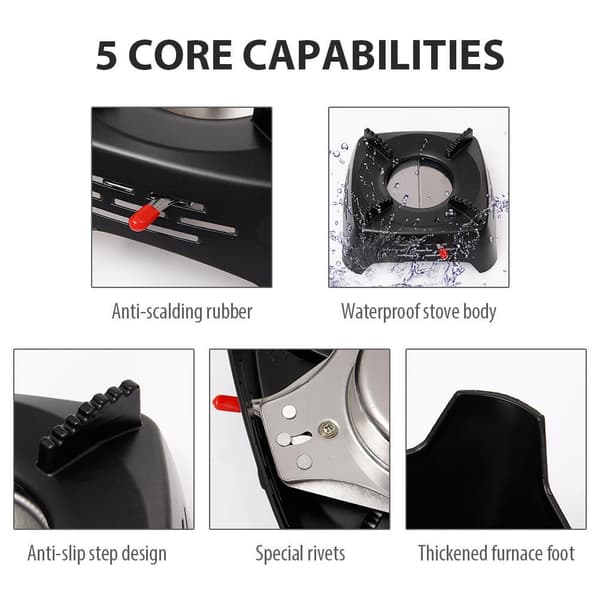 Bärbart spritkök för utomhuscamping, grillning, picknick, ingen förorening
