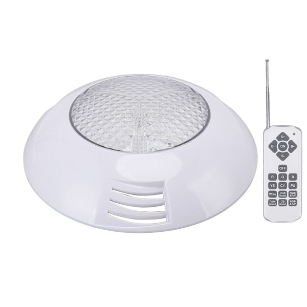 LED-poollampor AC12V RGB-fjärrkontroll IP68 Vattentät Hög transmittans Hållbar ABS PC Akvarium Poollampa 12W
