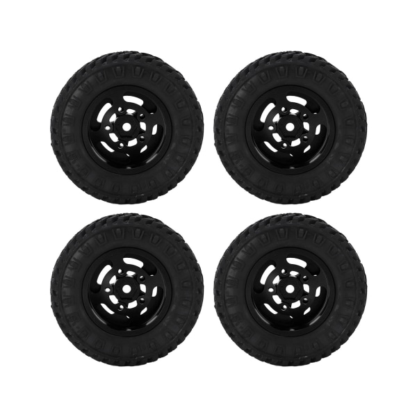 4kpl 55mm etu- ja takarenkaat ja 5-puolaiset metallivanteet AXIAL SCX24 1/24 RC-autolle, musta