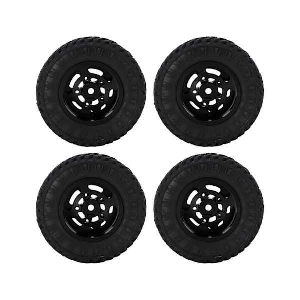 4st 55mm Främre Bakre Gummidäck och 5-ekrade Metallfälgar Set för AXIAL SCX24 1/24 RC Bil Svart