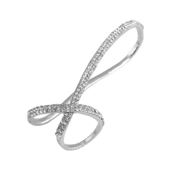 Finger Ring Armbånd Simple Style All-match mode smykker skinnende Rhinestone Palm Cross Ring til fest