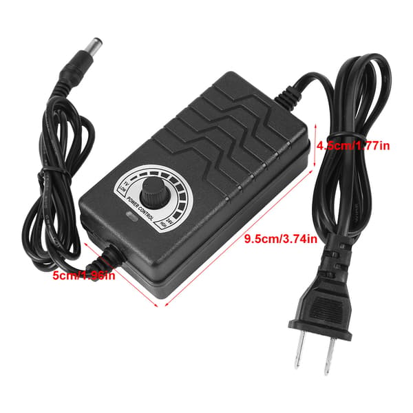 Universal Strømadapter - 1-24V 2A - Motorhastighetskontroller - US Plugg - 100-240V - 1 Stykke