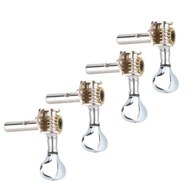 4 st/set Öppen typ 2 vänster 2 höger Ukulele strängrattar Ukulele ersättningstillbehör (silver)