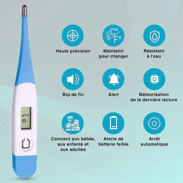 Raske og nøyaktige orale termometre for voksne og barn med aksillær temperatur og feber