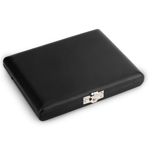 PU lædercover Sort saxofon Klarinet Reed Container Box Case med Slots til 6 stk Reeds