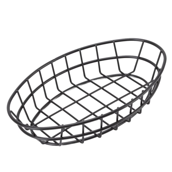 Fritureskurv i fødevarekvalitet 304 rustfrit stål, enkel stil, nem rengøring, let mesh snackplade til restaurant, oval form