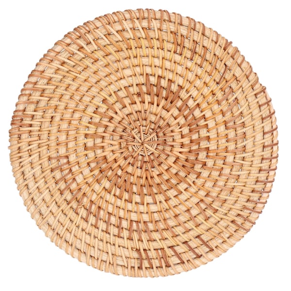 Vävda runda bordsunderlägg naturliga rottingfläta värmeisolerande bordsunderlägg för stora kärl varma rätter panna kruka 18 cm / 7,1 tum