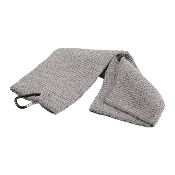 Mikrofiber golfhandduk våffelmönster Fitness svettabsorberande handdukar med karbinhakeklämma för träning Sport Grå