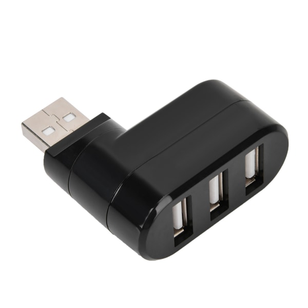 USB Hubs Portar USB 2.0 Mini Rotate Splitter Adapter Hub för PC Notebook Laptop Svart