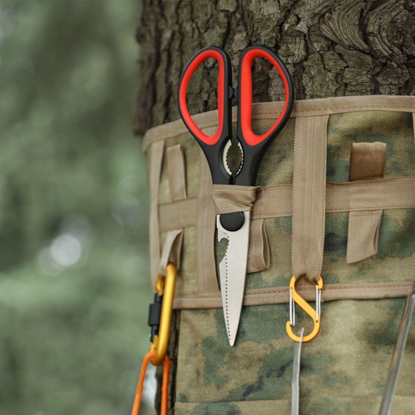 Bærbar Rejse Organizer med Webbing Hanger Udendørs Hængende Camping Køkkenudstyr Opbevaringspose 12 Tommer Blækmaleri