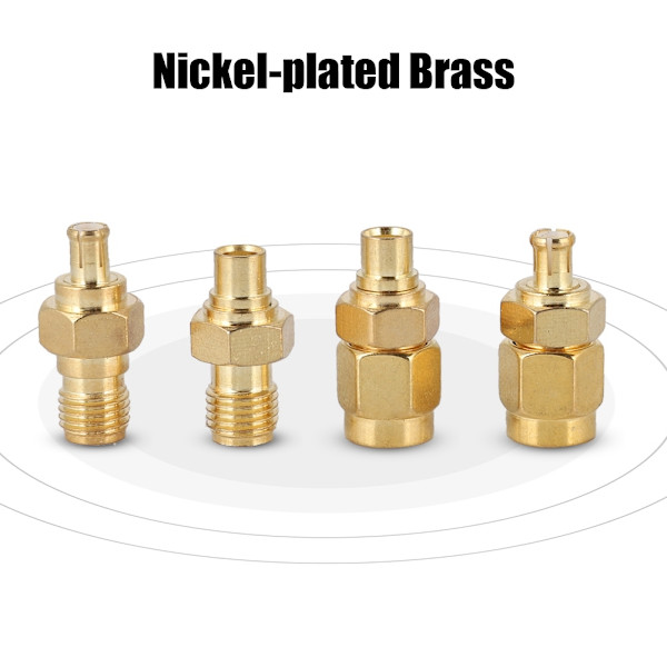 4 stk Nikkelbelagt messing MCX til SMA adapter 50ohm impedans for antenneradio