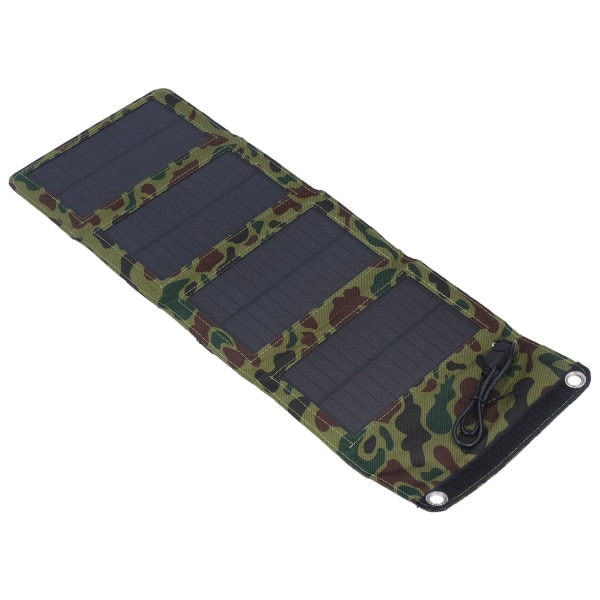 7W Solar Oplader Camouflage Højeffektiv USB 5.5V 1290MA Solpanel Oplader til Udendørs Rejse Mobiltelefon Computer