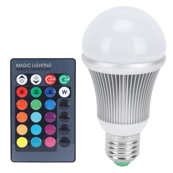 5W E27 RGB LED-lampa Fjärrkontroll RGBW Färgförändrande Glödlampa för KTV Bar Club 85-265V