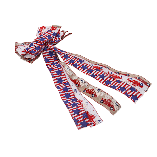 Independence Day Bowknot 11,8x27,6in Vibrerande Färger Fadeless Hållbar Allmänt Använd Patriotisk Bowknot för 4 juli