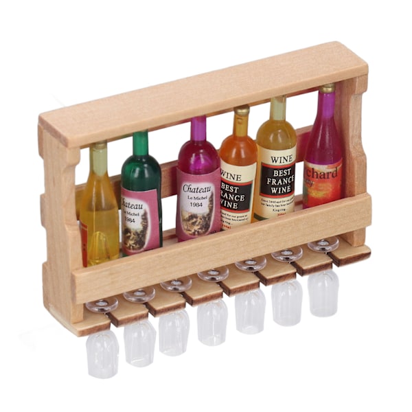 Nukkekodin Mini Viinipulloteline Simulaatio Miniatyyri Keittiötarvikkeet 1/12 Nukkekodin Koristeluun