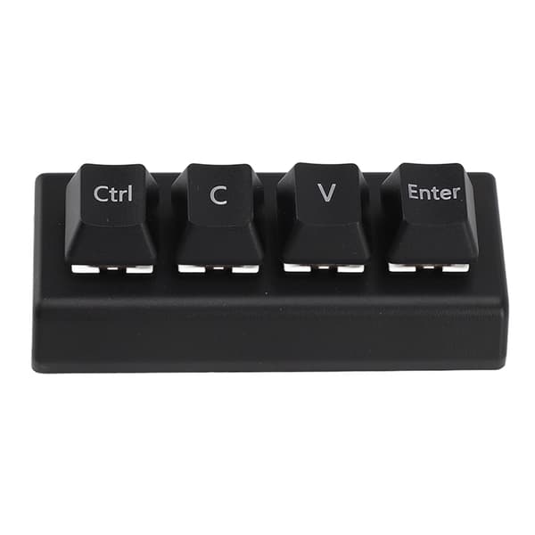 Programmerbart tastatur 4 taster understøtter NKRO rød switch Ctrl C V Enter Mini mekanisk tastatur til gaming kontor medier sort
