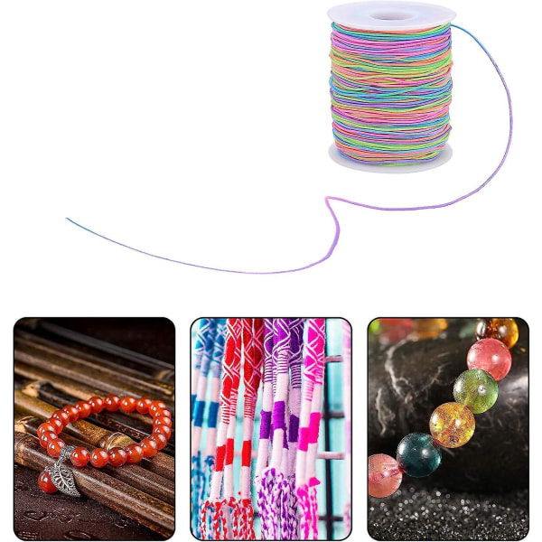 Rainbow flätad elastisk lina för smyckestillverkning