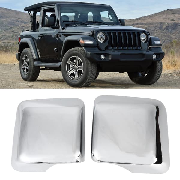 2 st Sidovinge Backspegelskydd Kåpa Trim för Jeep Wrangler JL 2018 Plus Glansig