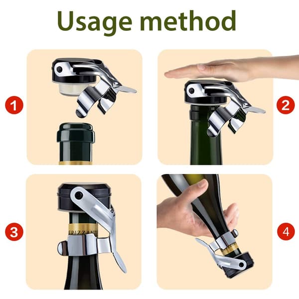 2-pack champagne-korkförseglare i rostfritt stål