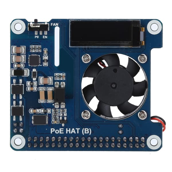 Ekspansjonskort for Raspberry Pi 4b 3bPOE Power Over Ethernet Kjølemodul Innebygd Vifte