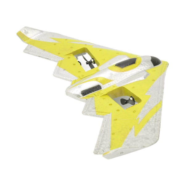 RC Plane Kit Glider Fjernkontroll Fly EPP Foam-fly med LED-lys for nybegynnere Voksne Barn Gul 3 batterier