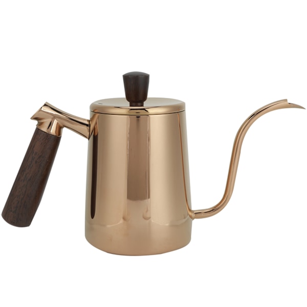 700 ml bärbar kaffekanna i rostfritt stål med lång gåshals och pip för hällning över kaffe, hemkaféanvändning, roséguld, 700 ml