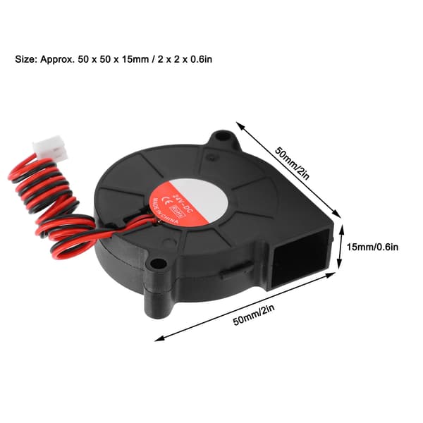 Støjsvag køleventilator til Ender‑3 3D-printer - 2 stk, 50x50x15mm, DC24V