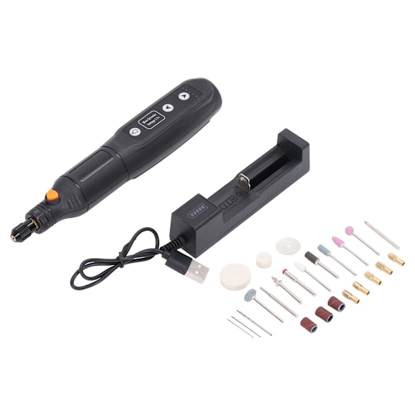 3,7V Mini Elektrisk Borr DIY Multifunktionell USB Laddning Elektrisk Nagelfil för Slipning Gravering