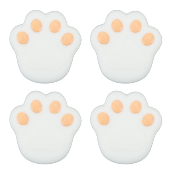 12 st hörnbeskydd katt tass form silikonmaterial 3,8x3,8x1,9cm flexibla möbelhörnskydd stötfångare ren vit