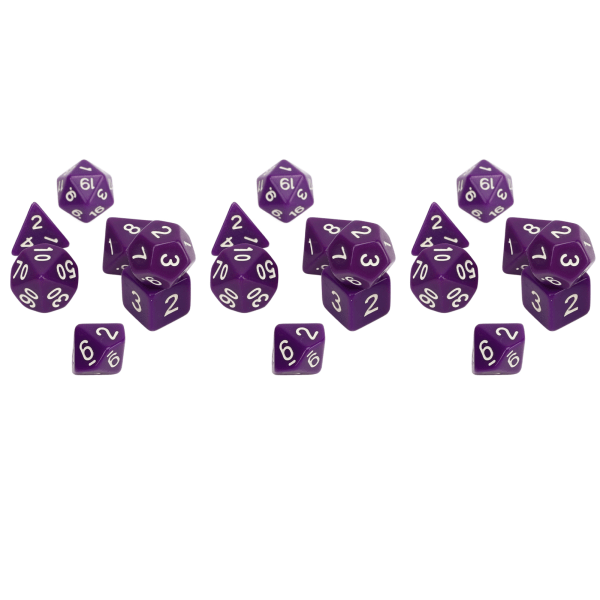 21st multi set Vattentätt Säkert Praktiskt Pussel Bordsspel Polyhedral Tärningssats Lila