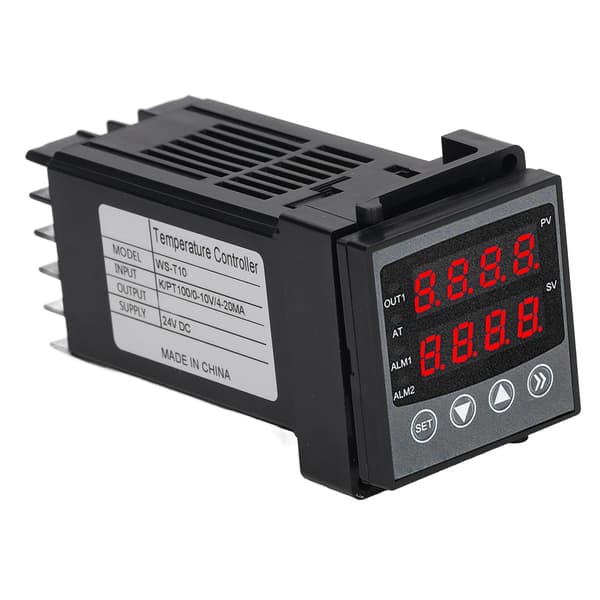 Digital temperaturregulator med larm Intelligent PID-kontroll Dubbel display termostat DC 24V