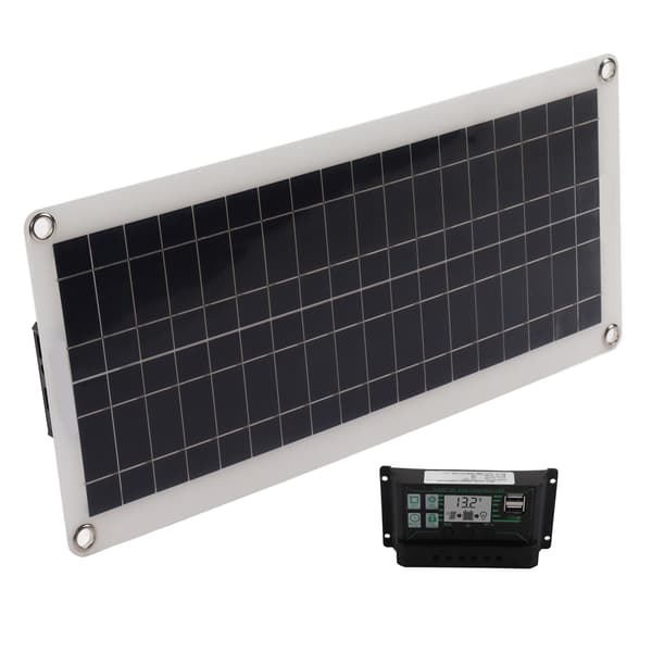 30W 30A Solpanel Oplader Controller Kit Polykrystallinsk Silicium 12V Bil Autocamper Båd Marine Trailer