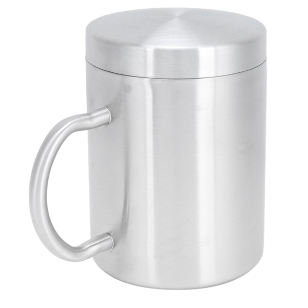 Rustfrit Stålkrus med Håndtag Låg Dobbeltlags Varmeisolering Kop Ølkrus Til Hjem Sommer (L 400ml )