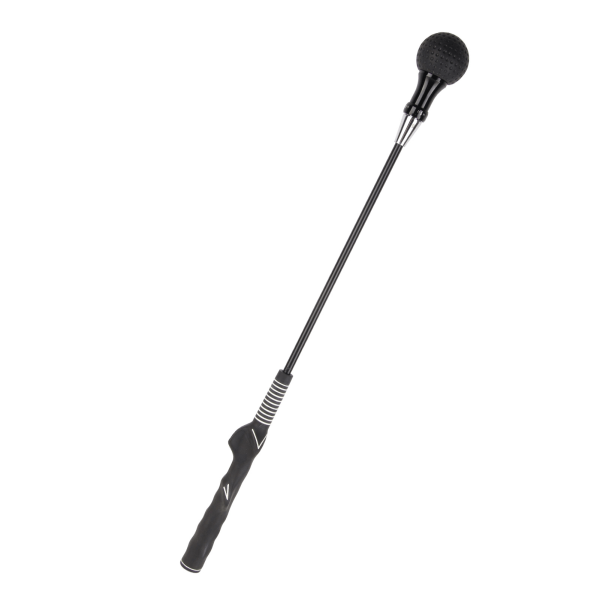 Golfswing Träningsstång Stripe Justerbar Antisladd Gummi Grip Practice Stick för Warm Up Svart