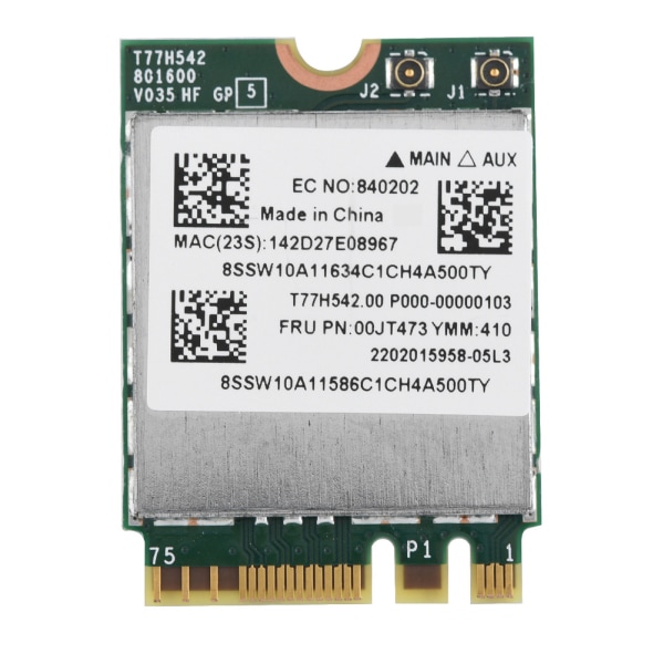 Dual Band 433Mpbs Network Langaton NGFF M2 WIFI-kortti 802.11AC Lenovolle