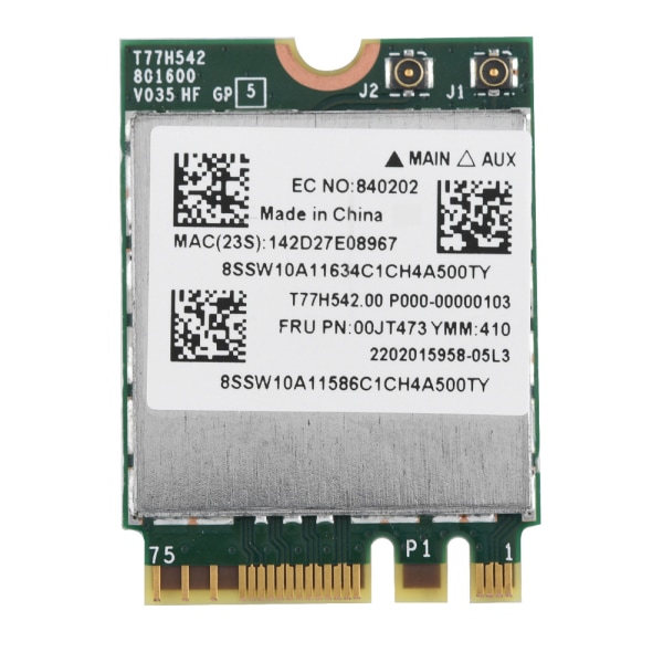 Dual Band 433Mpbs Network NGFF M2 Wireless WIFI Card 802.11AC för Lenovo