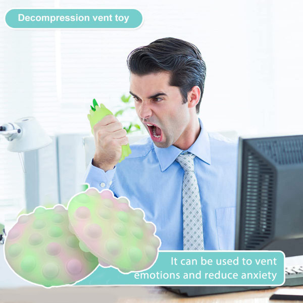 Lysende Push Bubble Bold i Mørke Stress Relief Bold Silikone Lysende Sensorisk Legetøj Dekompression Legetøj Gaver til Børn Voksne