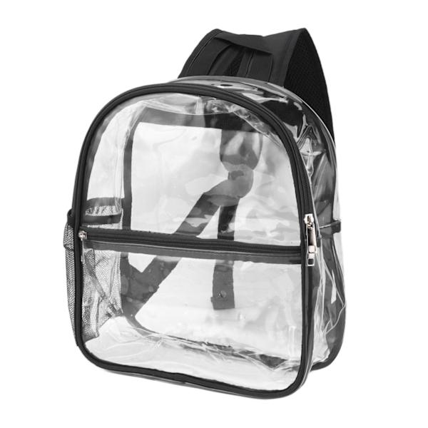 PVC Transparent Rygsæk Bærbar PVC Lynlås Design Høj Kapacitet Klar Rygsæk til Skole Sort